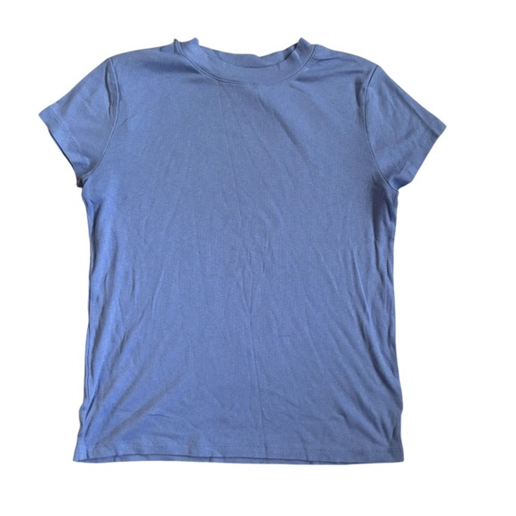 A New Day Women's Periwinkle Blue Purple Ribbed Crew High Neck T Shirt Size XL - Picture 1 of 4